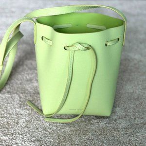Mansur Gavriel Mini Leather Bucket Bag Mint